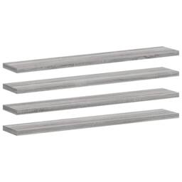 Berkfield Home Wall Shelves 4 pcs Grey Sonoma 60x10x1.5 cm Engineered Wood - thumbnail 1