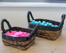 KDMD Banana Leaf & Hitam Raffia Square Basket- Set of 3 - thumbnail 4