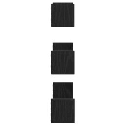 Berkfield Home Wall Shelves 3 pcs Black Oak Engineered Wood - thumbnail 6