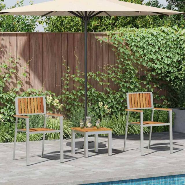 Berkfield Home 3 Piece Garden Dining Set Solid Wood Acacia in Brown - image 1