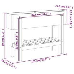 Berkfield Home Garden Raised Bed 101x30x69 cm Solid Wood Douglas in Light Brown - Size: 101 x 30 x 69 cm - thumbnail 9