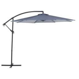 Wyld and Coco 300cm Garden Parasol Grey Weather Resistant Polyester Aluminium - thumbnail 2