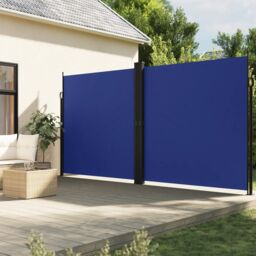Berkfield Home Retractable Side Awning Blue 220x1200 cm - thumbnail 1