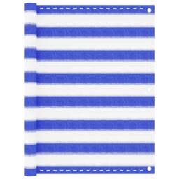 Berkfield Home Fabric Balcony Screen Blue & White 90x400 cm HDPE - thumbnail 2