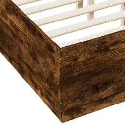 Berkfield Home Modern Bed Frame without Mattress Smoked Oak 120x190 cm Small Double in Brown - thumbnail 7