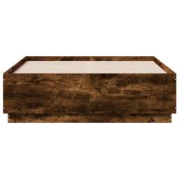 Berkfield Home Modern Bed Frame without Mattress Smoked Oak 120x190 cm Small Double in Brown - thumbnail 4