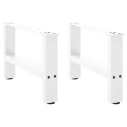 Berkfield Home Coffee Table Legs White 2 pcs 50x(30-31) cm Steel - thumbnail 2