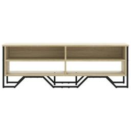 Berkfield Home TV Cabinet Sonoma Oak 122x34x41 cm Engineered Wood in Light Tan - Size: 122 x 34 x 41 cm - thumbnail 4