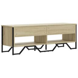 Berkfield Home TV Cabinet Sonoma Oak 122x34x41 cm Engineered Wood in Light Tan - Size: 122 x 34 x 41 cm - thumbnail 6