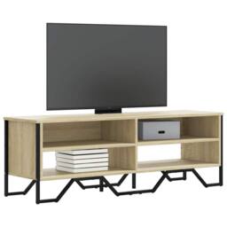 Berkfield Home TV Cabinet Sonoma Oak 122x34x41 cm Engineered Wood in Light Tan - Size: 122 x 34 x 41 cm - thumbnail 2