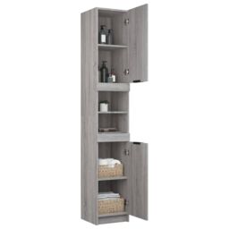 Berkfield Home Bathroom Cabinet Grey Sonoma 32x34x188.5 cm Engineered Wood - thumbnail 6