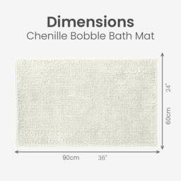 Allure Bath Fashions Chenille Bobble Bath Mat 60 x 90cm - Super Soft Microfibre & Non-Slip in Cream - Size: 60 x 90 cm - thumbnail 5