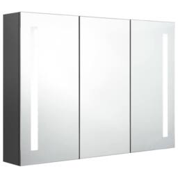 Berkfield Home LED Bathroom Mirror Cabinet 89x14x62 cm Grey - Size: 89 x 14 x 62 cm - thumbnail 1