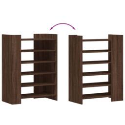 Berkfield Home Shoe Cabinet Brown Oak 74.5x37.5x100 cm Engineered Wood - thumbnail 7