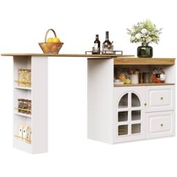 Matteo White Rotating Extendable Sideboard Cabinet with Glass & Drawers - thumbnail 9