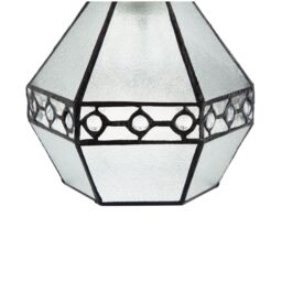 Happy Homewares Industrial Style Pendant Light Shade with Frosted Glass & Clear Gems - thumbnail 3