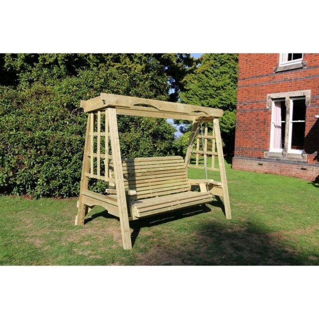 Churnet Valley Garden Furniture Ltd Cottage Swinging Seat Hammock- Sits 3, Min. Assembly Required in Brown - image 1
