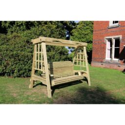 Churnet Valley Garden Furniture Ltd Cottage Swinging Seat Hammock- Sits 3, Min. Assembly Required in Brown - thumbnail 1