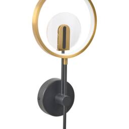 Wyld and Coco LED Wall Lamp - Brass Tone Black Base Silicone Trim in Bronze - thumbnail 2