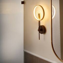 Wyld and Coco LED Wall Lamp - Brass Tone Black Base Silicone Trim in Bronze - thumbnail 1