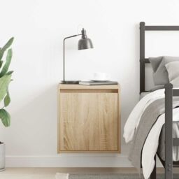 Berkfield Home Wall-Mounted Bedside Cabinet Sonoma Oak 38x34x40 cm in Brown - Size: 38 x 34 x 40 cm - thumbnail 3