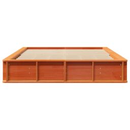 Berkfield Home Bed Frame with Lift-up Storage, Wax Brown, 150 x 200 cm, Solid Pine Wood in Brown - Size: 150 x 200 cm - thumbnail 5