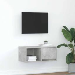 Berkfield Home TV Cabinet Concrete Grey 60x31x25.5 cm Engineered Wood - thumbnail 2