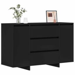 Berkfield Home Sideboard Black 120x41x75 cm Engineered Wood - Size: 120 x 41 x 75 cm - thumbnail 3