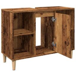 Berkfield Home Bathroom Cabinet Old Wood 80x33x60 cm Engineered Wood in Brown - Size: 80 x 33 x 60 cm - thumbnail 6