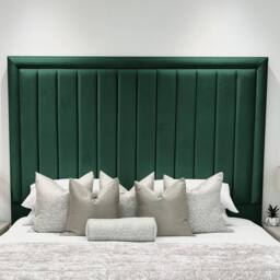 Living Comfort Bedz Hampton Slatted Base Upholstered Bed with 54-Inch panel Headboard in Green - Size: Single - thumbnail 3