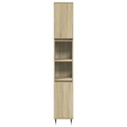 Berkfield Home 3 Piece Bathroom Furniture Set Sonoma Oak Engineered Wood in Light Tan - thumbnail 9