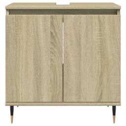 Berkfield Home 3 Piece Bathroom Furniture Set Sonoma Oak Engineered Wood in Light Tan - thumbnail 5