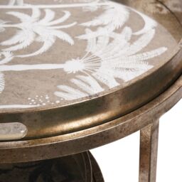 Libra Interiors Palm Tree Set Of 2 Side Tray Tables in Gold - thumbnail 3