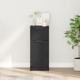 Berkfield Home Sideboard Black Oak 30x30x70 cm Engineered Wood - Size: 30 x 30 x 70 cm - thumbnail 4