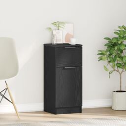 Berkfield Home Sideboard Black Oak 30x30x70 cm Engineered Wood - Size: 30 x 30 x 70 cm - thumbnail 1