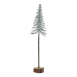 Lemon Pavilion Furniture and Decor Large Snowy Spindle Tree in Wood Log - Plastic - Height 35 cm - Brown - thumbnail 1