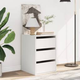 Berkfield Home Corner Chest of Drawers White 40x41x58 cm Engineered Wood - Size: 40 x 41 x 58 cm - thumbnail 3