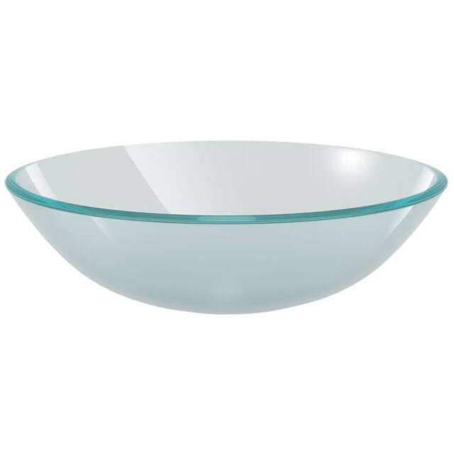 Berkfield Home Basin Tempered Glass 42 cm Frosted in White - image 1