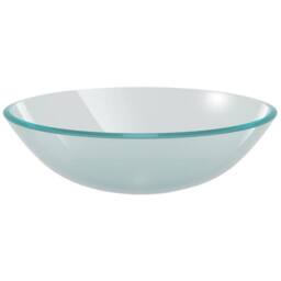 Berkfield Home Basin Tempered Glass 42 cm Frosted in White