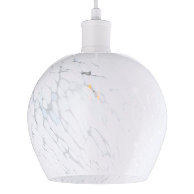 Happy Homewares Contemporary Designer Opal White Snowflake Glass Pendant Ceiling Lighting Shade - image 1