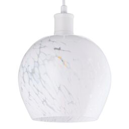 Happy Homewares Contemporary Designer Opal White Snowflake Glass Pendant Ceiling Lighting Shade - thumbnail 1