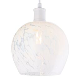 Happy Homewares Contemporary Designer Opal White Snowflake Glass Pendant Ceiling Lighting Shade - thumbnail 2