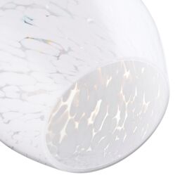 Happy Homewares Contemporary Designer Opal White Snowflake Glass Pendant Ceiling Lighting Shade - thumbnail 4