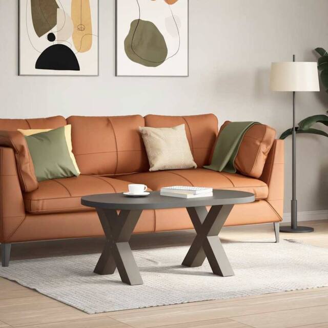 Berkfield Home Coffee Table Legs X-Shaped 2 pcs Natural Steel 50x(42-43) cm Steel in Brown - image 1