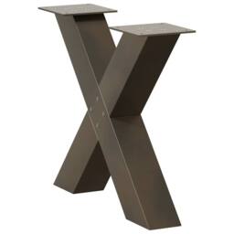 Berkfield Home Coffee Table Legs X-Shaped 2 pcs Natural Steel 50x(42-43) cm Steel in Brown - thumbnail 4
