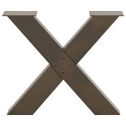 Berkfield Home Coffee Table Legs X-Shaped 2 pcs Natural Steel 50x(42-43) cm Steel in Brown - thumbnail 5