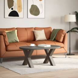 Berkfield Home Coffee Table Legs X-Shaped 2 pcs Natural Steel 50x(42-43) cm Steel in Brown