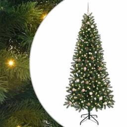 Berkfield Home Artificial Christmas Tree with 300 LEDs Green 240 cm PE & PVC - thumbnail 2