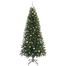 Berkfield Home Artificial Christmas Tree with 300 LEDs Green 240 cm PE & PVC - thumbnail 4