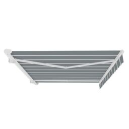 Primrose Awnings Retractable Sun Canopy Manual Full Cassette Patio Awning 4.0m x 3.0m in Pale Grey - thumbnail 2